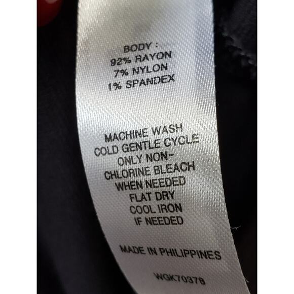 41 Hawthorn Knee Length Dress Womens Small Black Solid Asymmetrical Round Neck - Picture 7 of 11